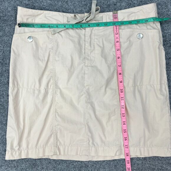 Eddie Bauer Khaki Skirt Womens 8 Snap Button Drawstring Cotton Nylon Outdoor - Picture 4 of 13